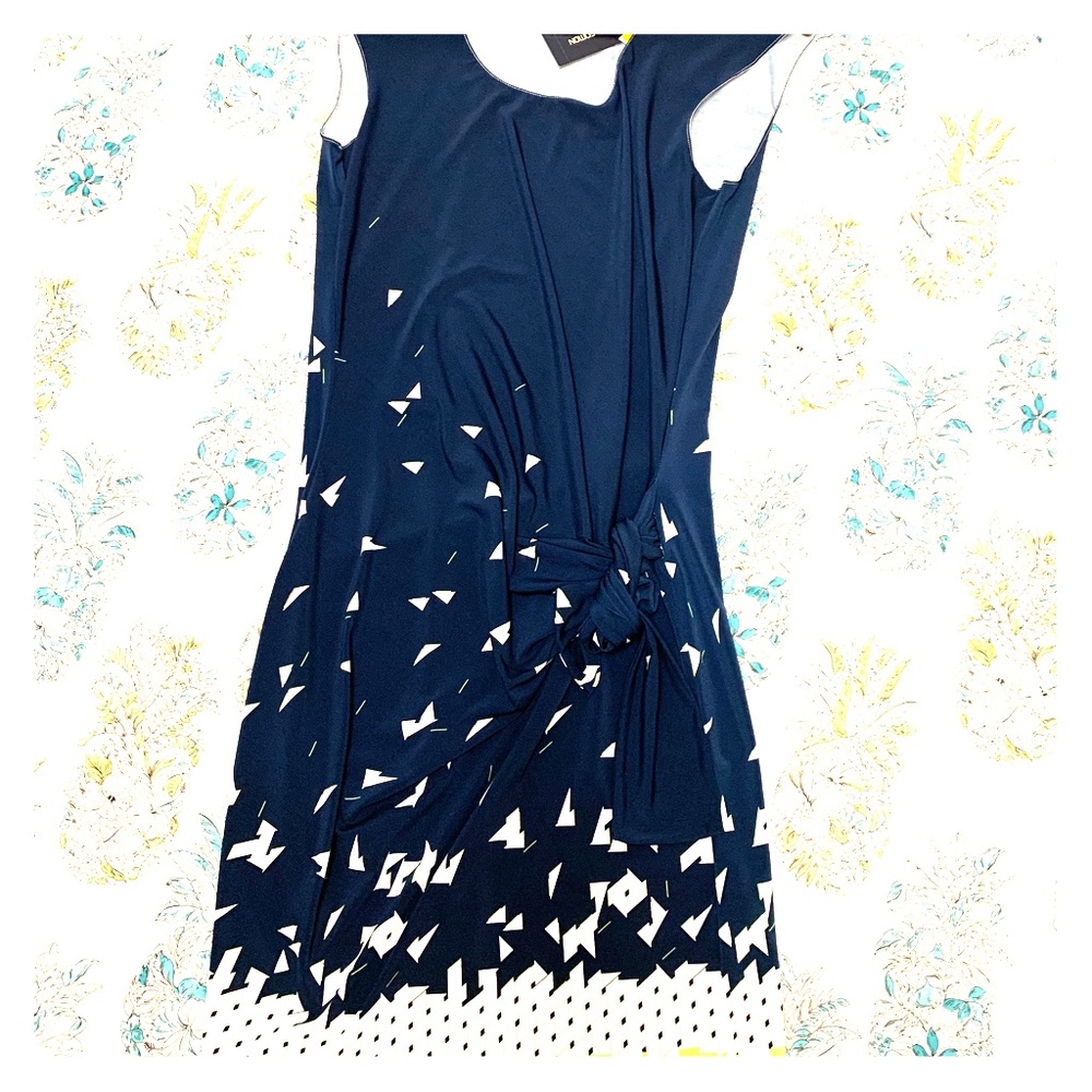 MaxEdition neon green and blue dress